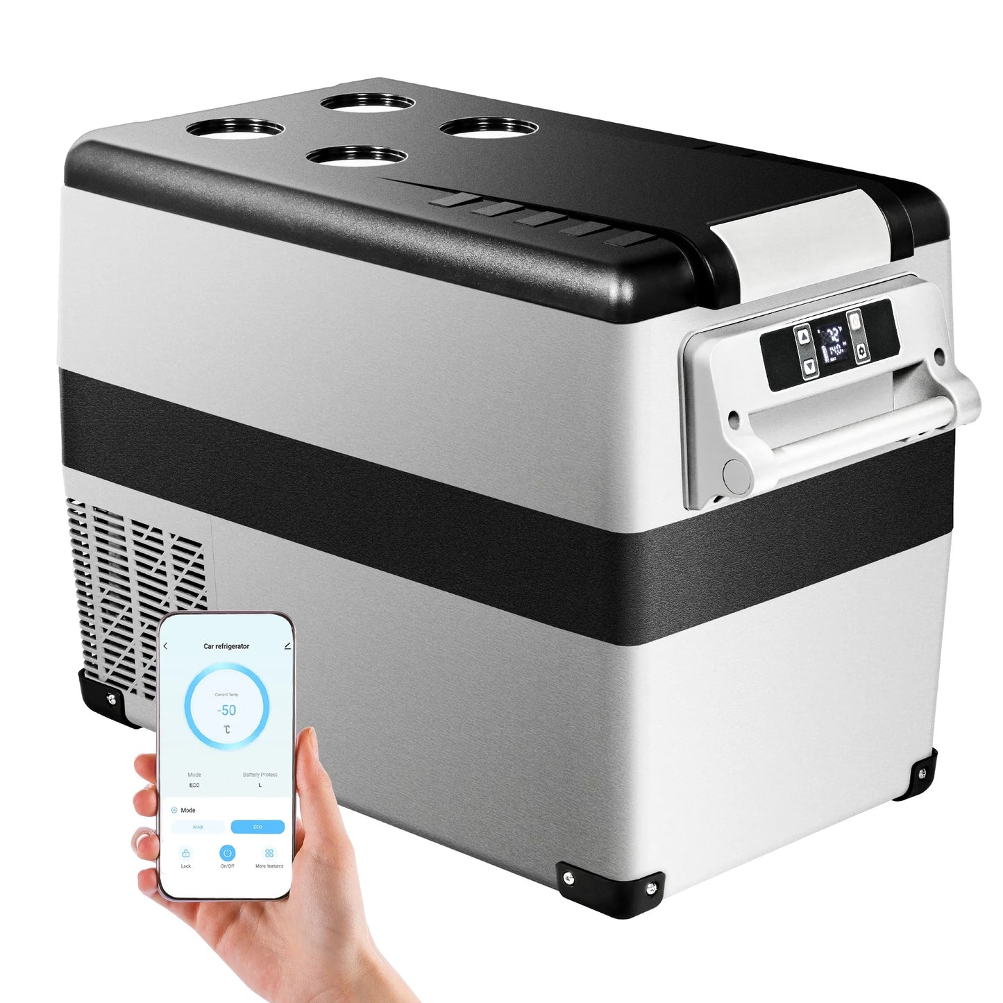 ICYGLEE 55/45/35L Car Refrigerator 12/24V DC Fridge Freezer Dual Zone APP Control Portable Compressor Cooler for Camping Travel