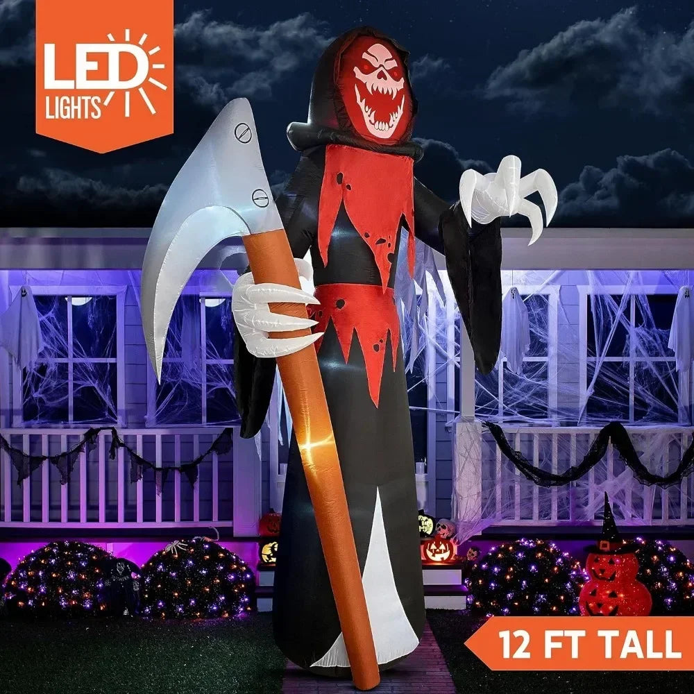 12 Ft Tall Halloween Inflatable Ghost Grim Reaper Outdoor Decoration Yard Decor