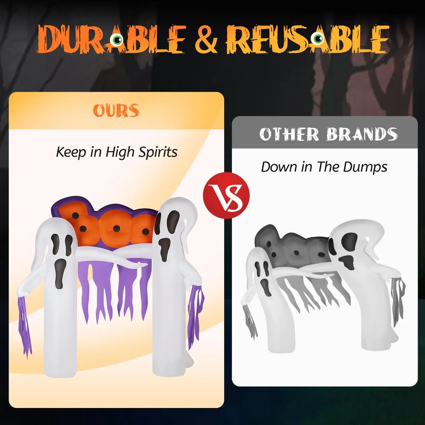 9.8ft White Ghost Yard Decoration for Halloween Spooky Outdoor Decor