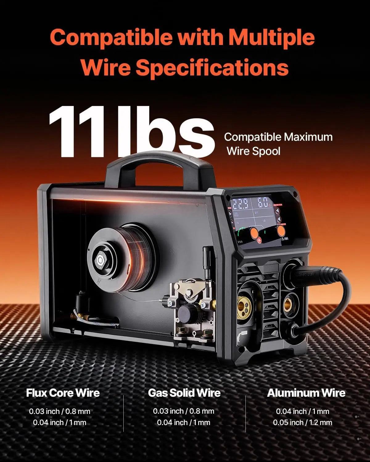 Pro MIG Welder, 250A Pluse Mig Welding Machine, 110V/220V Dual Voltage Aluminum Mig Welder with LCD Screen Display