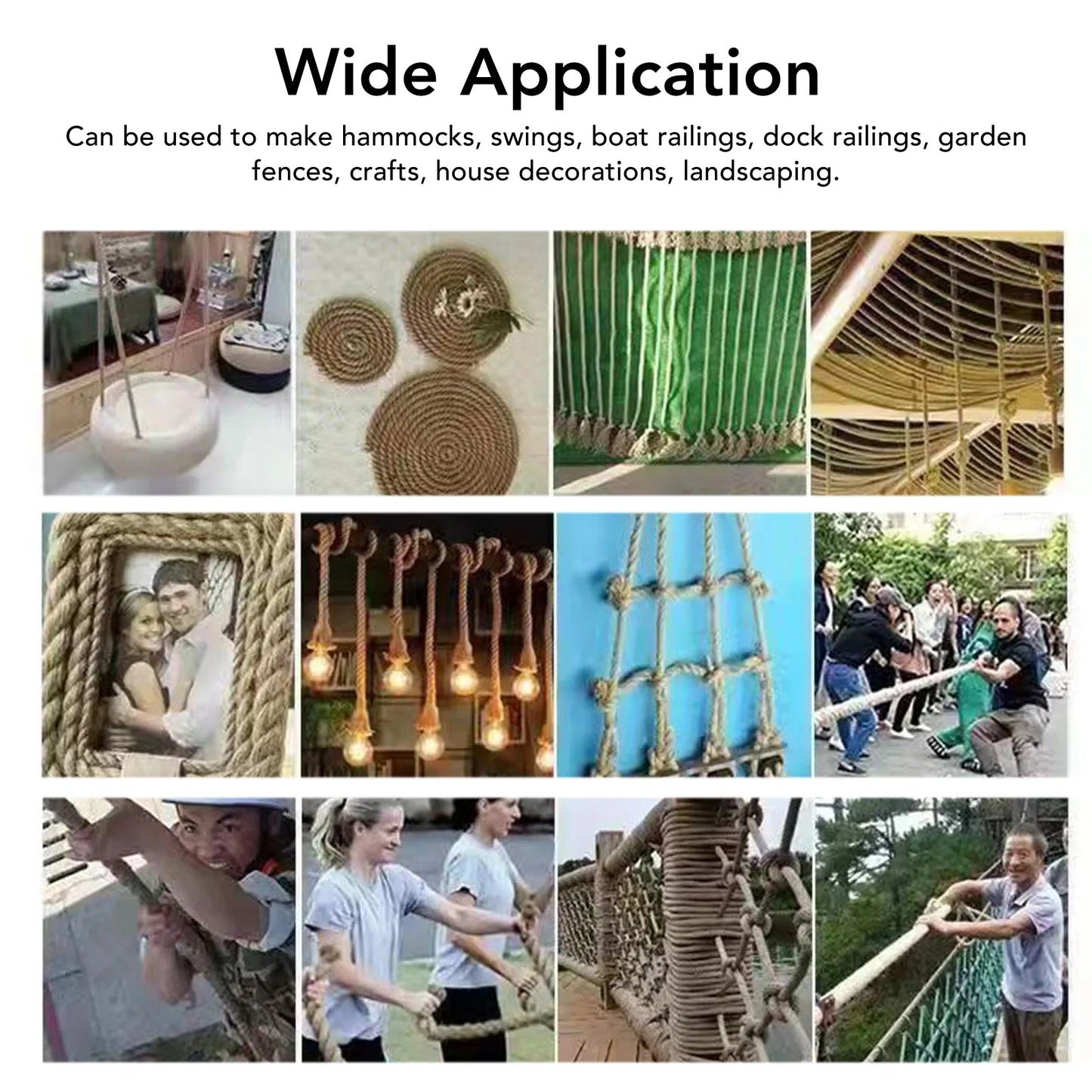 Hemp Rope Thick Hemp Rope Natural Hemp Rope Twisted Yellow Hemp Rope Twisted Natural Thick Jute Rope Hammock Swing Boat Railing