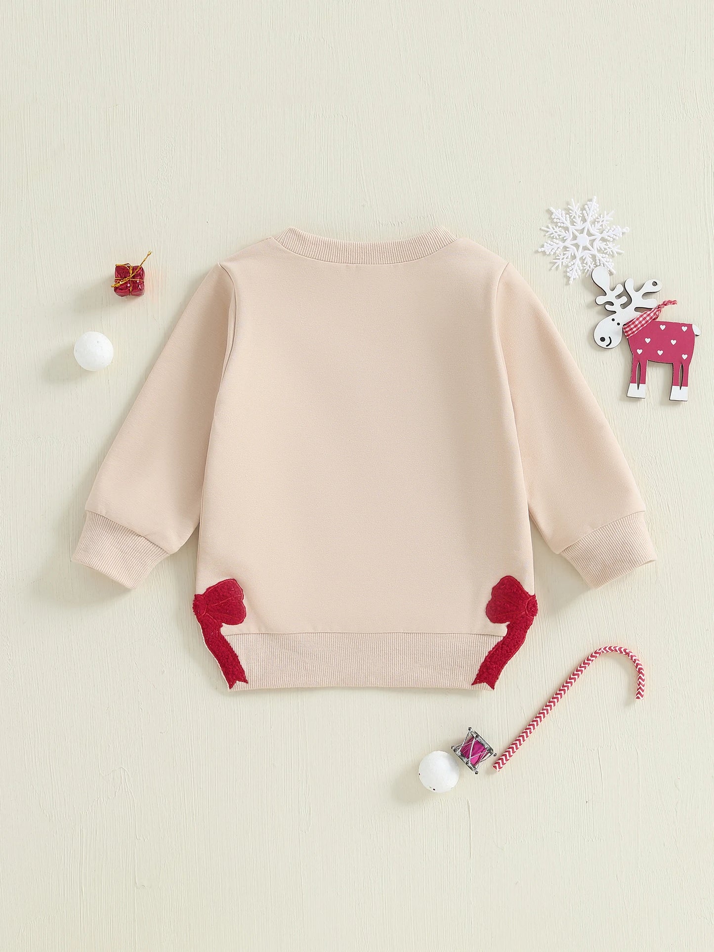 Infant Baby Boy Winter Sweater Reindeer Print Round Neck Long Sleeve Knit Pullover Jumper with Ribbed Cuffs and Hem