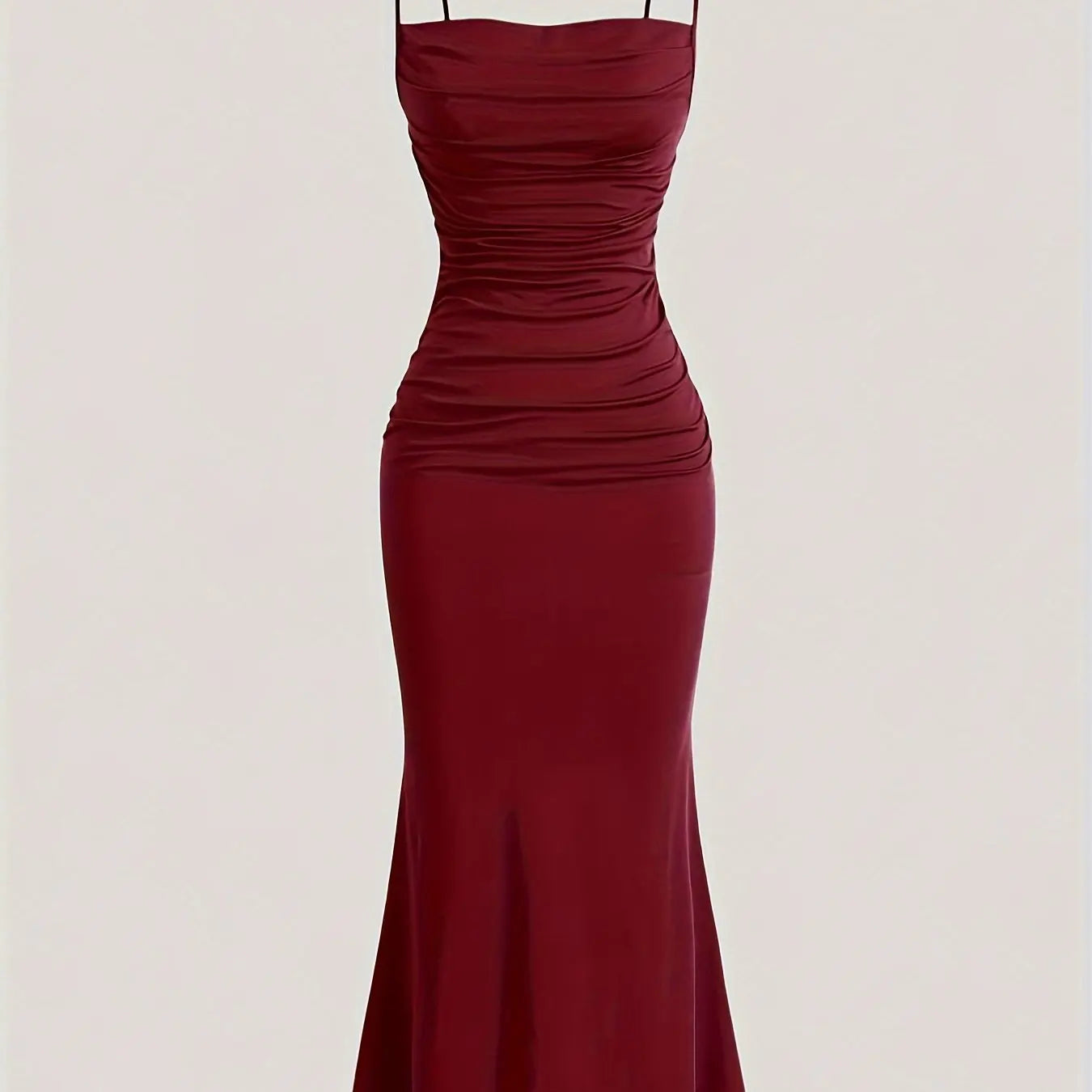 Women's Solid Color Ruched Cami Dress, Elegant Sleeveless Dress for Party Evening Formal Occasions, Ladies Summer Dress