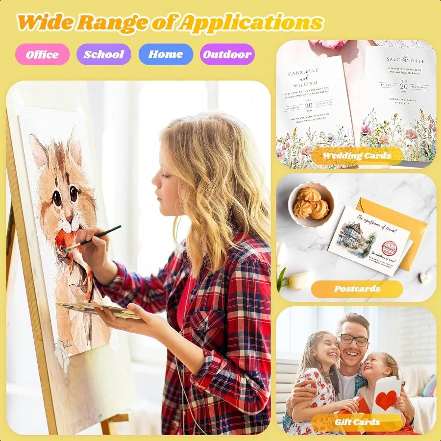 Watercolor Paper Pad 5.5 x 8.5 Spiral Bound Art Sketch Book Pack of 3 90 Sheets (140lb 300g) Artist Water Color Drawing Paper f