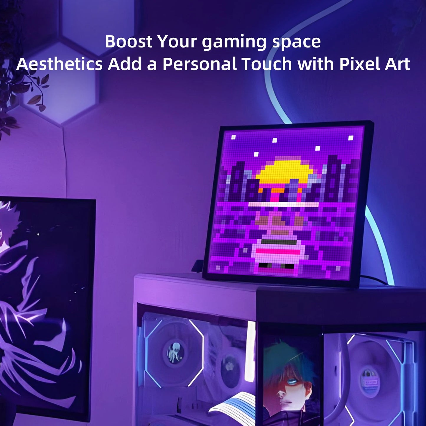 Divoom Pixoo 64 WiFi 64 X 64 LED Panel for Gaming Room Decoration Pixel Art Display WiFi Cloud Digital Frame with App Control