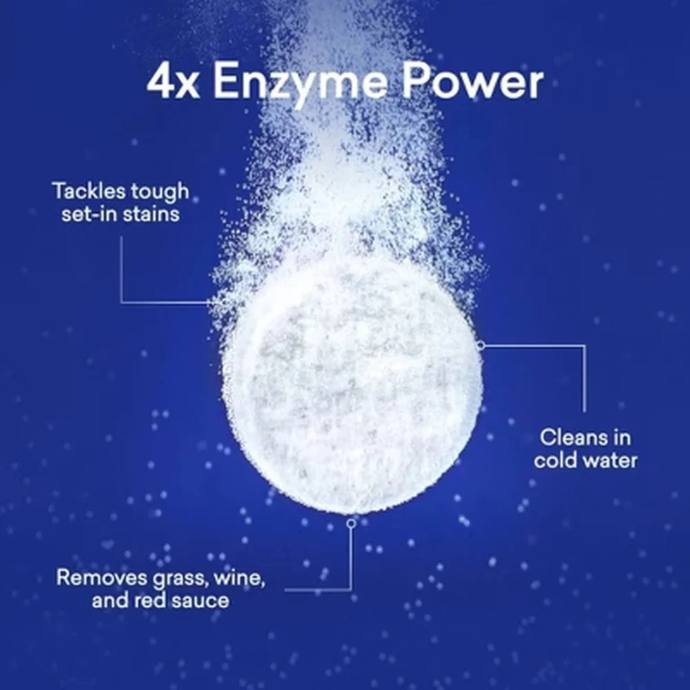 Eco-Friendly Laundry Detergent Tablets 42ct Plastic-Free Fast Dissolving Unscented Hypoallergenic Deep Cleaning Stain Removal