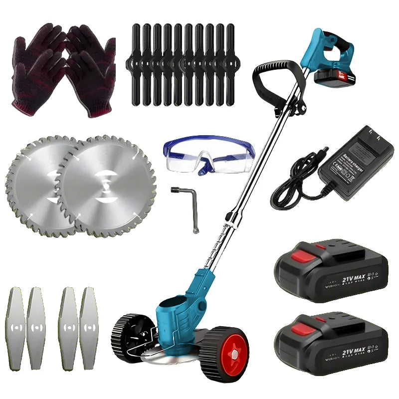 Electric Weed Wacker Battery Powered Grass Trimmer 3 in 1 Weed Trimmer Lawn Edger Brush Cutter for Lawn Garden Pruning Trimming