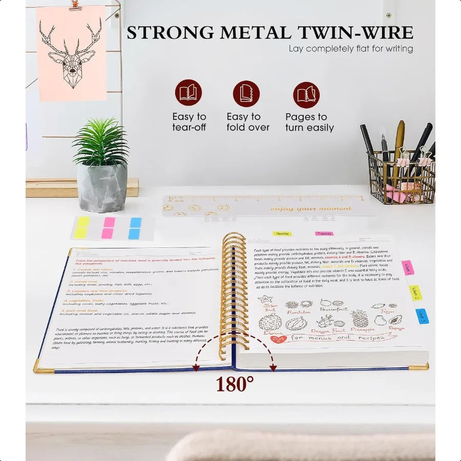 Spiral Notebook Journal 8.5 x 11 300 Pages Hardcover Leather Lined Journals for Women Men A4 Large College Ruled Notebooks with