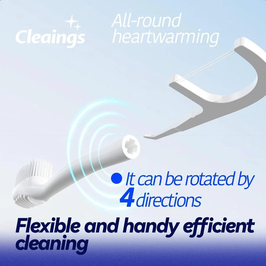 Cleaings Disposable Toothbrushes with Double Cleaning Beads Toothpaste and Clean Floss Picks for Work or Travel 20 Pieces Mixed Flavor