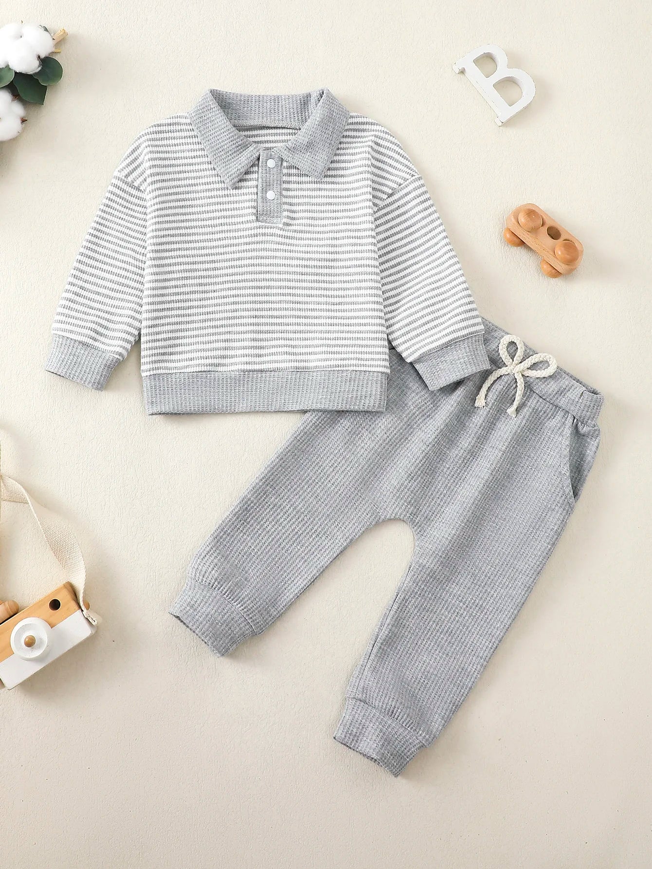 Infant Boys Spring Autumn Long Sleeve Collared Shirt And Pants Set Toddler Boy Outfit Casual Wear