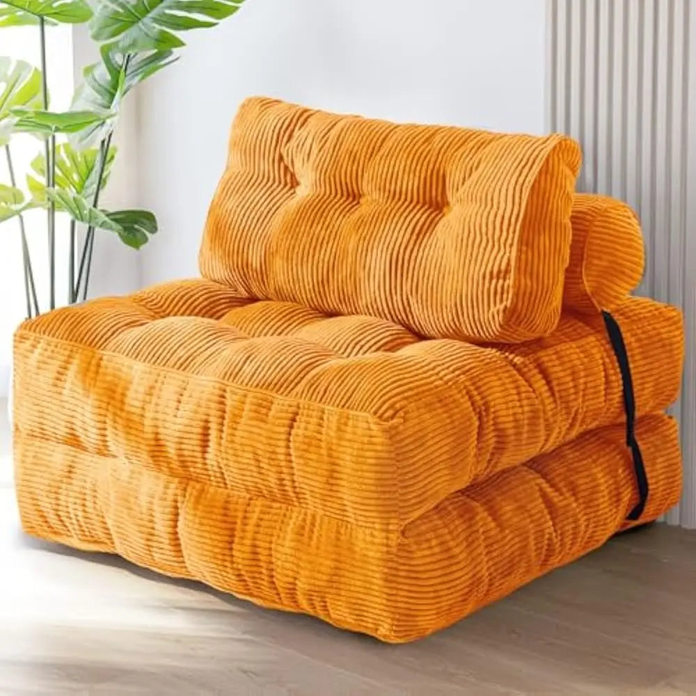Folding Sofa Bed, Sleeper Chair w/Pillow Mattress w/ Back Support, Portable Fold Out Chair Bed Comfy Floor Sofa Lounge