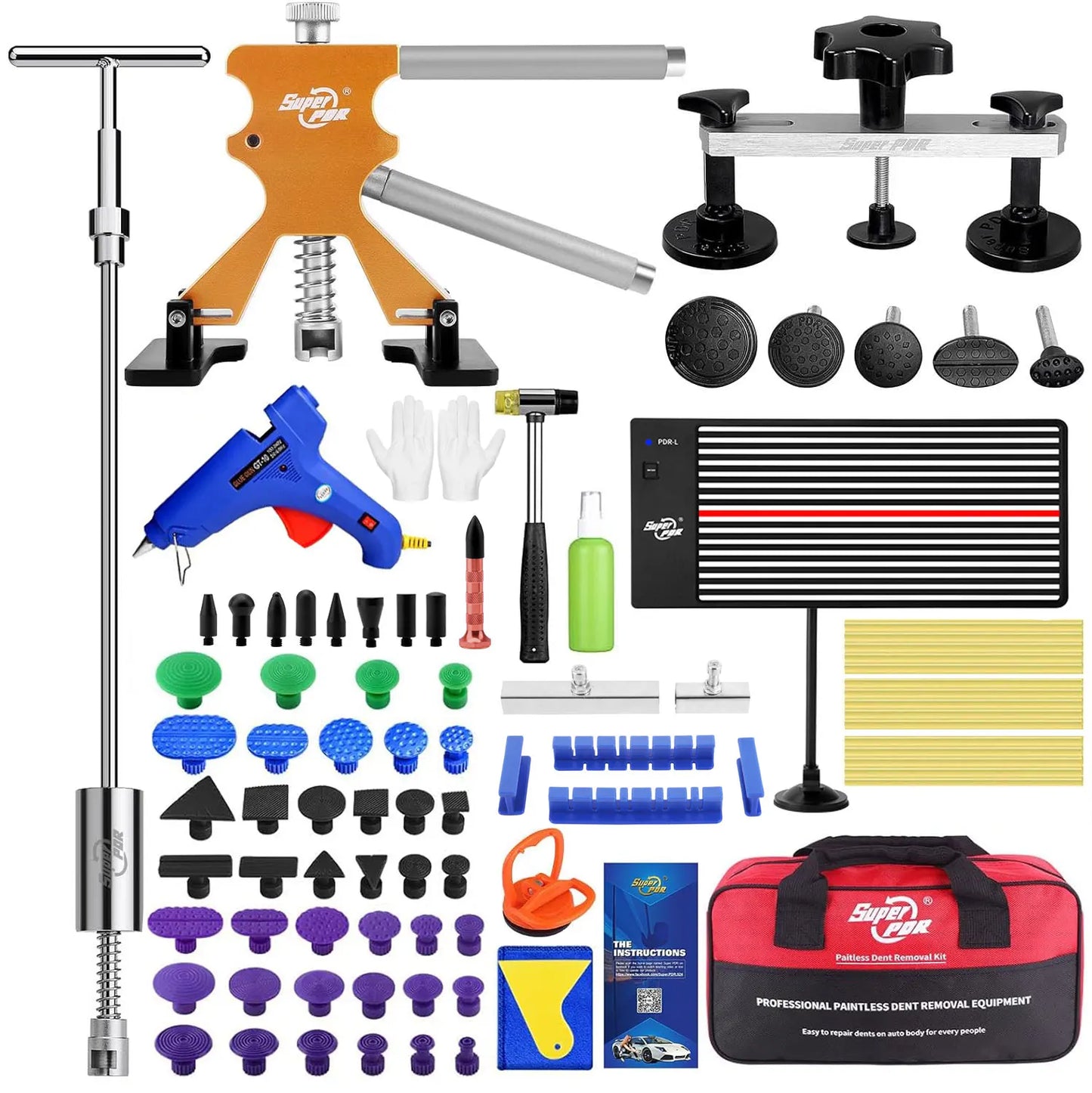 PDR Auto Paintless Body Dent Removal Kit Car Dent Repair Tools Suction Cup Dent Puller Tool Set