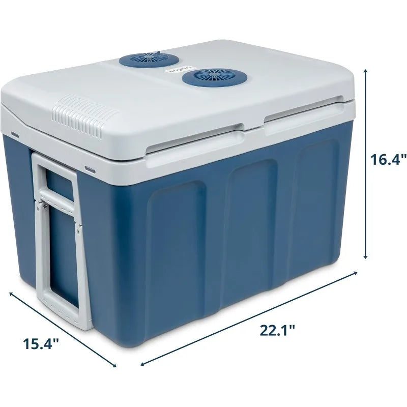 Ivation Electric Cooler & Warmer with Wheels,48 Quart (45 L) Portable Thermoelectric Fridge,110V AC Power Cord & 12V Car Adapter