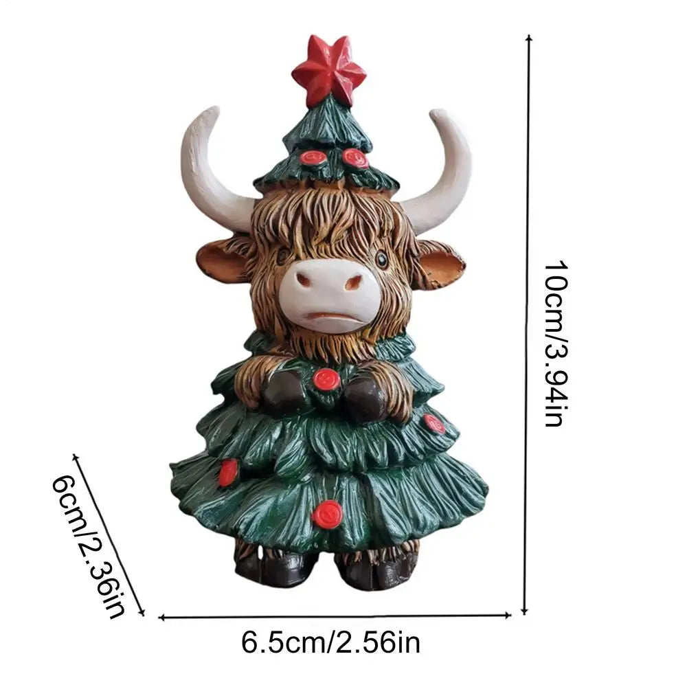 Highland Cow Figurines Highland Cow Figurines Home Decor Christmas Rustic Cute Ornament For Dorm Farmhouse Bathroom Classroom