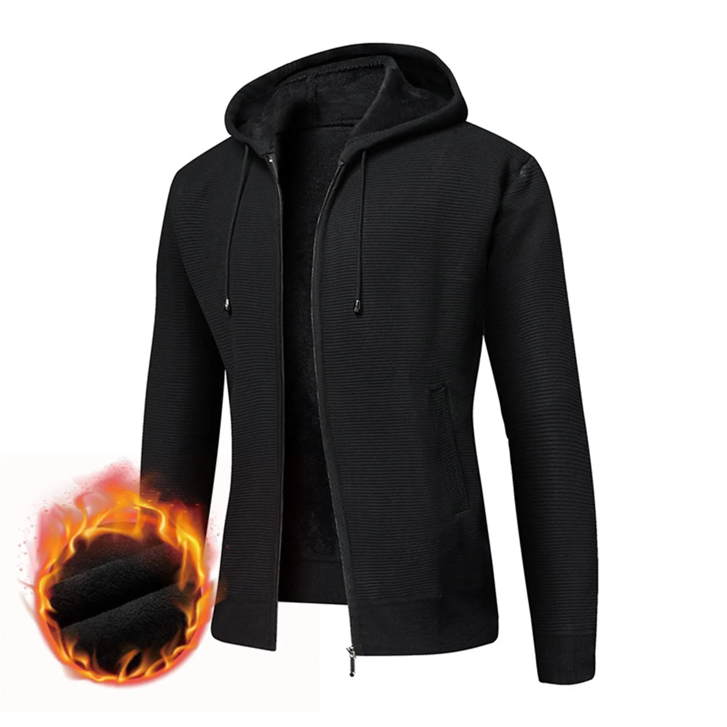 Autumn Men Sweatshirts Long Sleeve Fleece Jacket Hoodie Zipper Closure Jacket Male Hoodies Sweatshirt Slim Fit Male Clothing