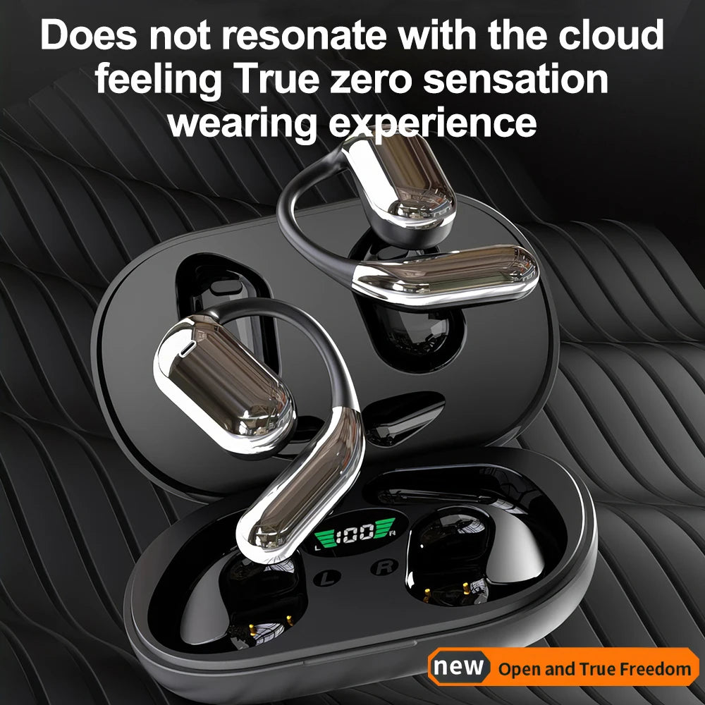 Mpow Q16 True Wireless Earphones Open Ear Design with Earhooks Bluetooth 5.3 Up to 80 Hours Playtime for Cycling