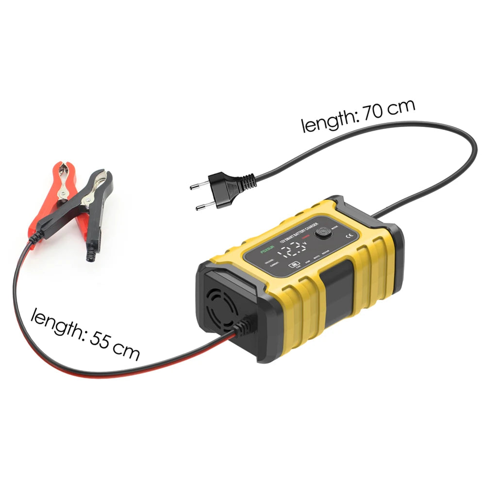 EU US UK Smart Battery Charger 12V 6A Automotive Battery Charger Multiple Protection for Automobile and Motorcycle Accessories