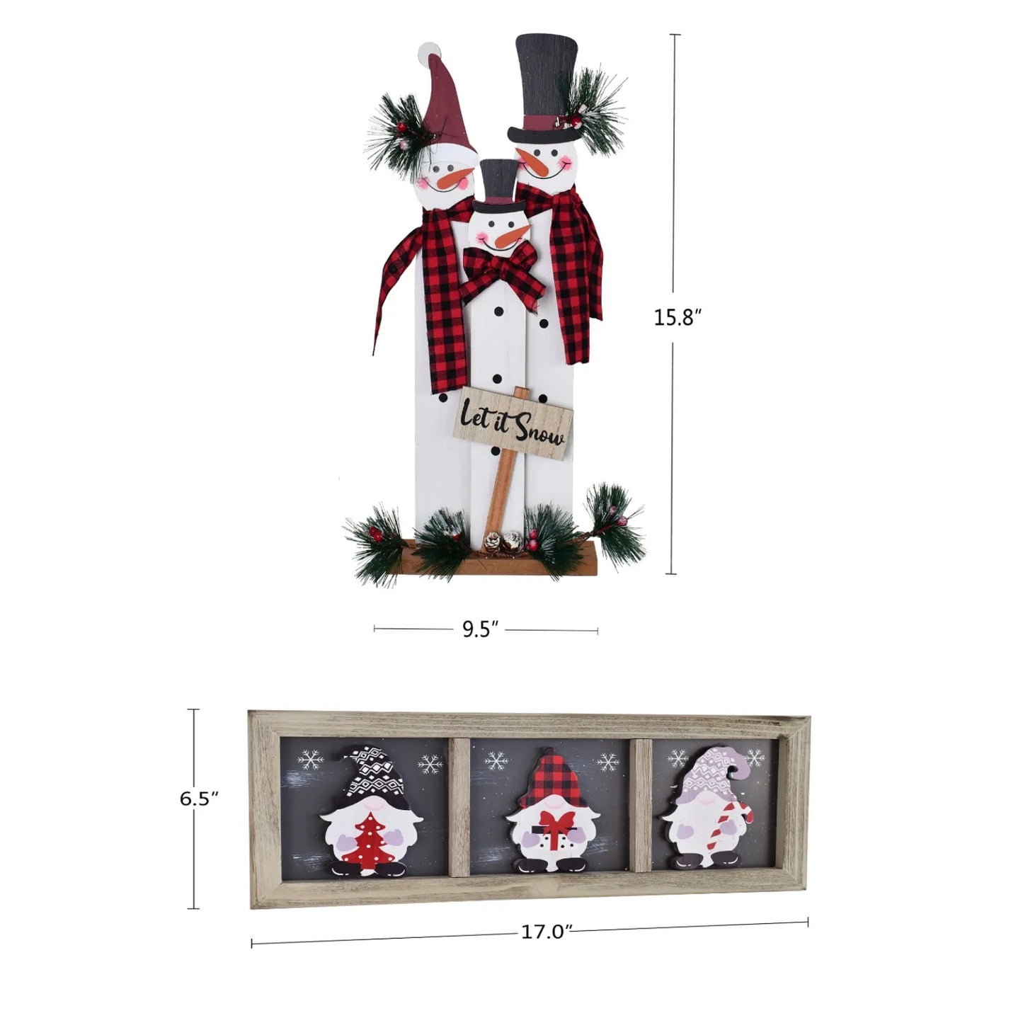 2pcs  Wooden Snowman Family Sign Tabletop Mantel Centerpieces Merry Christmas Snowman Figurines Winter Xmas Indoor Outdoor Gift
