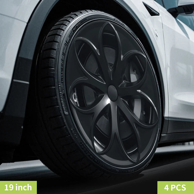 4PCS Wheel Cover Caps for Tesla Model Y 2020 to 2024 Full Coverage 19 Inches Hubcaps Automotive Accessories