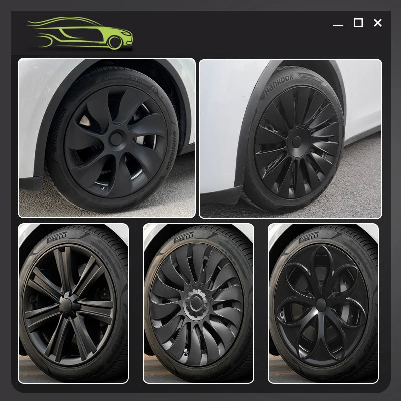 4PCS Wheel Cover Caps for Tesla Model Y 2020 to 2024 Full Coverage 19 Inches Hubcaps Automotive Accessories