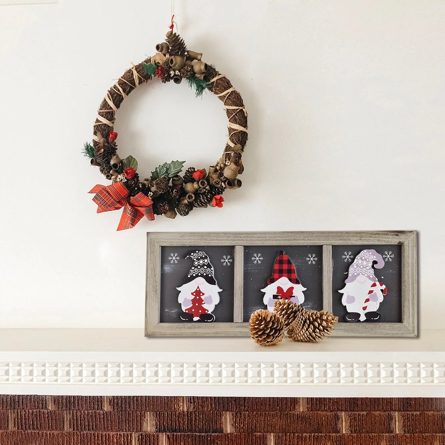 2pcs  Wooden Snowman Family Sign Tabletop Mantel Centerpieces Merry Christmas Snowman Figurines Winter Xmas Indoor Outdoor Gift