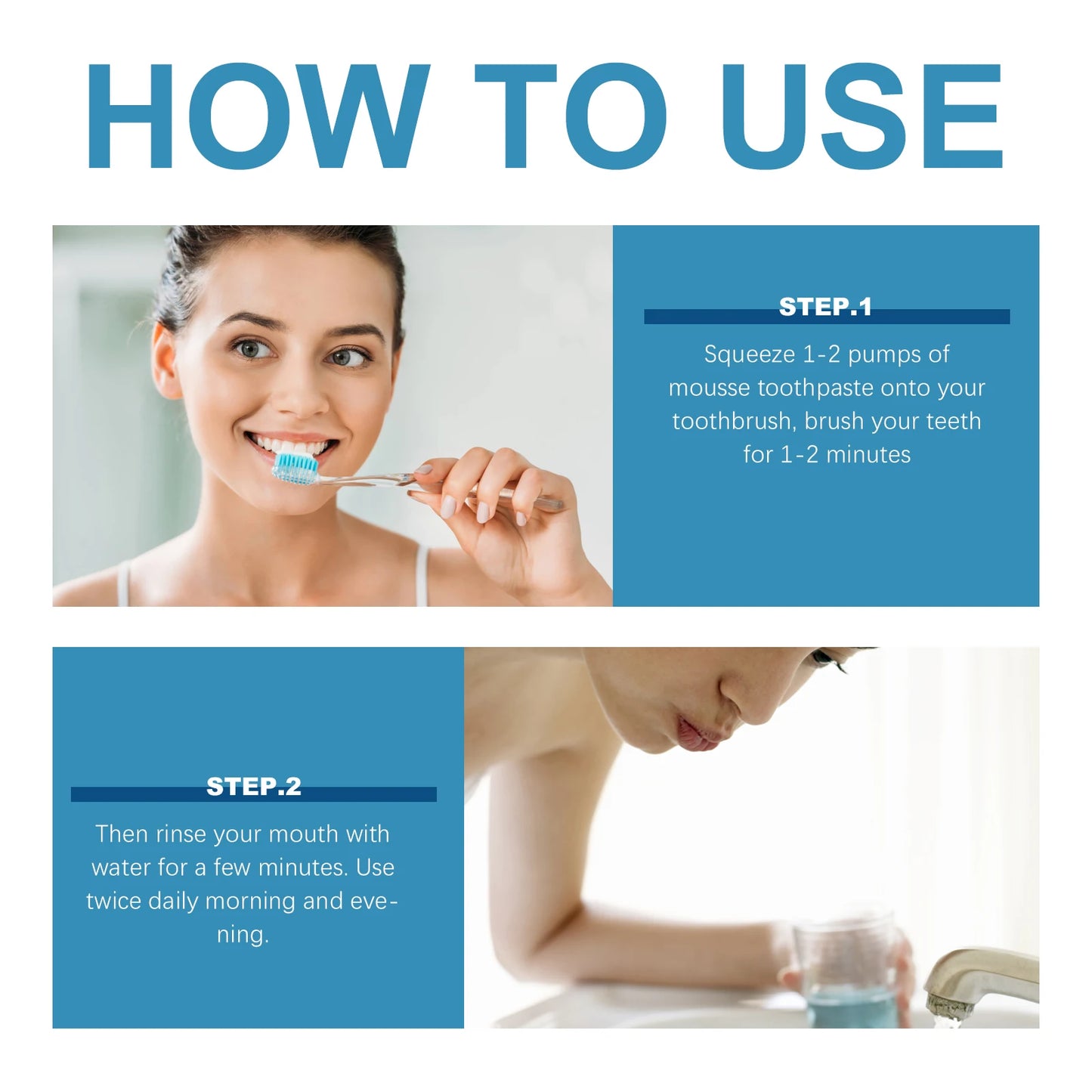 Beauty Tooth Fresh Pure White Mousse Teeth Whitening Fresh Breath Natural Ingredient Oral Health Improvement