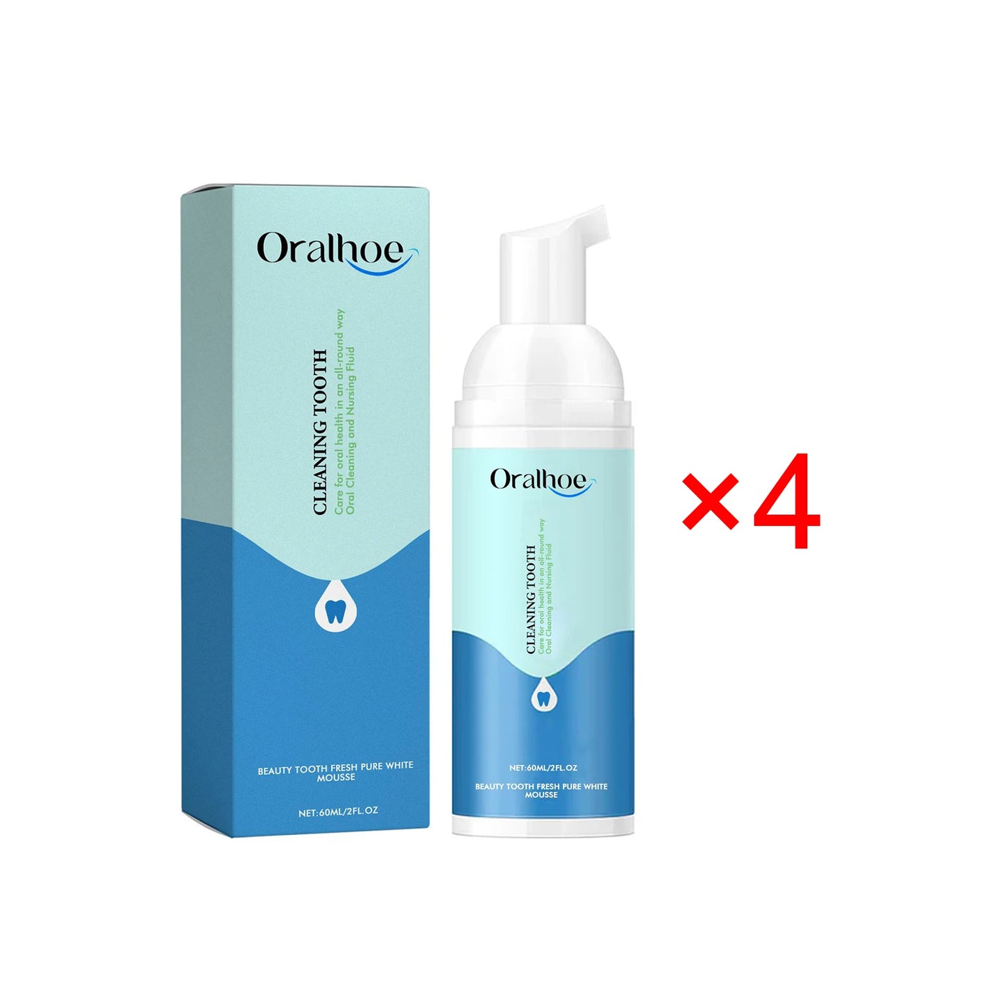 Beauty Tooth Fresh Pure White Mousse Teeth Whitening Fresh Breath Natural Ingredients Oral Health Improvement