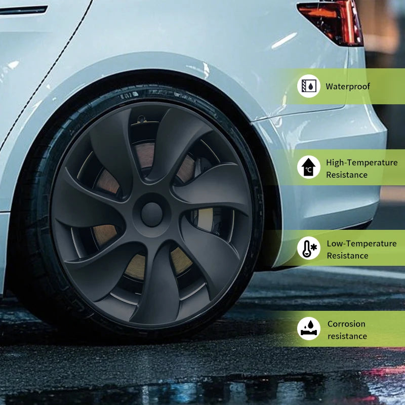 4PCS Wheel Cover Caps for Tesla Model Y 2020 to 2024 Full Coverage 19 Inches Hubcaps Automotive Accessories