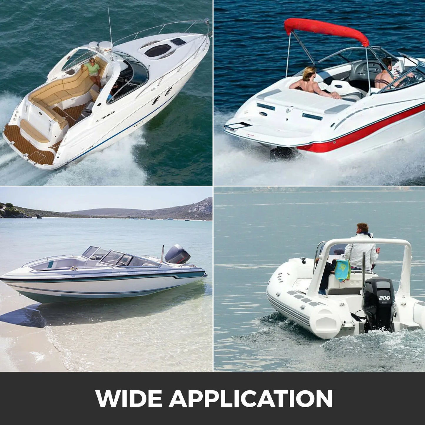 SucceBuy Outboard Marine Steering System 13" Rotary Wheel 10'-16' Mechanical Cable for Yacht Fishing Engine Boat Accessories