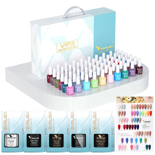 Venalisa Color Gel Nail Polish VIP Kit Full Cover Enamel Glitter Sparkle UV Gel Soak Off 7.5ml