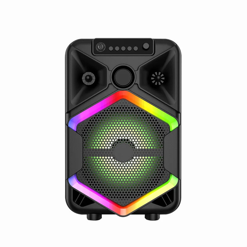 JBJW Karaoke Bluetooth Speaker 8 Inch Dynamics RGB Lights TWS HIFI Heavy Bass Wireless Microphone Subwoofer for Home and Outdoor