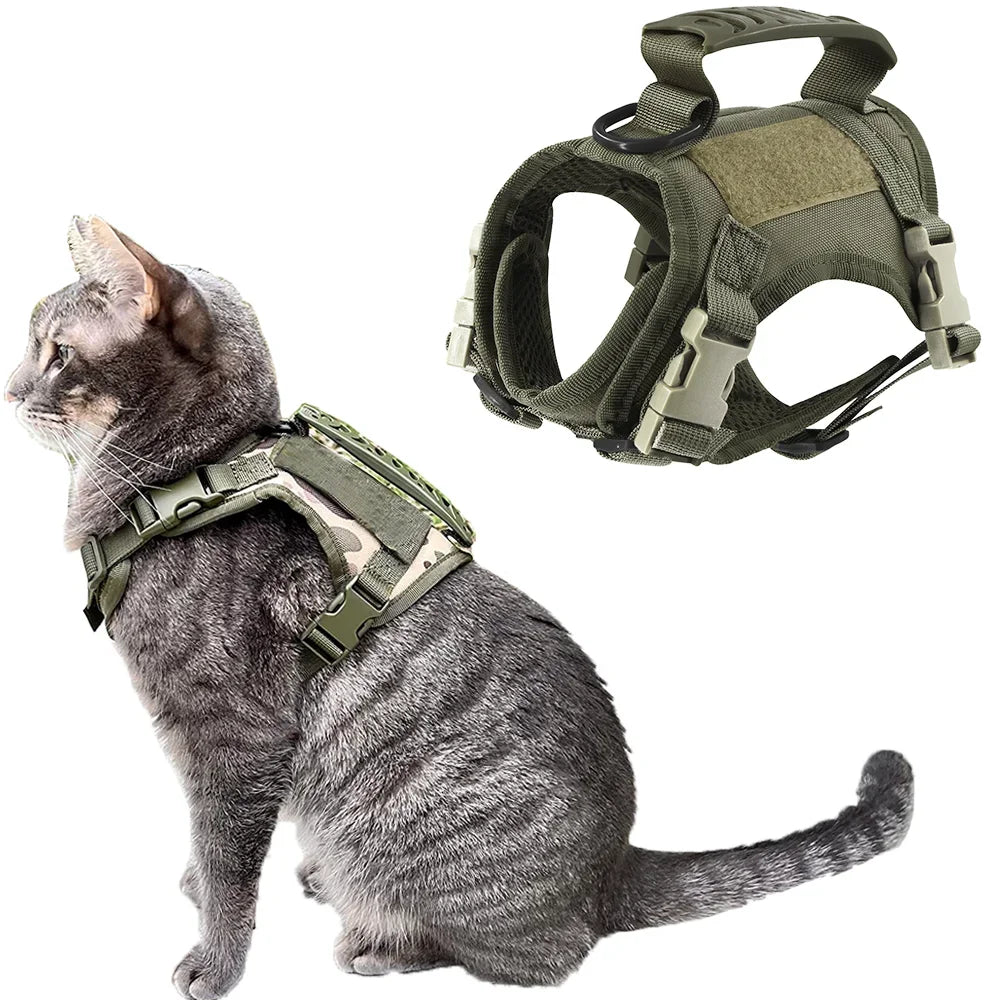 Cat Harness Accessories Soft Escape Proof Breathable Vest Adjustable Walking Control Handle for Kittens and Puppies