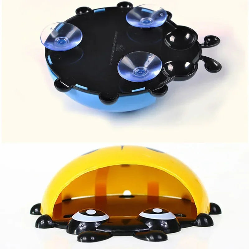Cute Suction Cup Ladybug Toothbrush Holder Creative Seven-Star Design Children's Bathroom Accessories