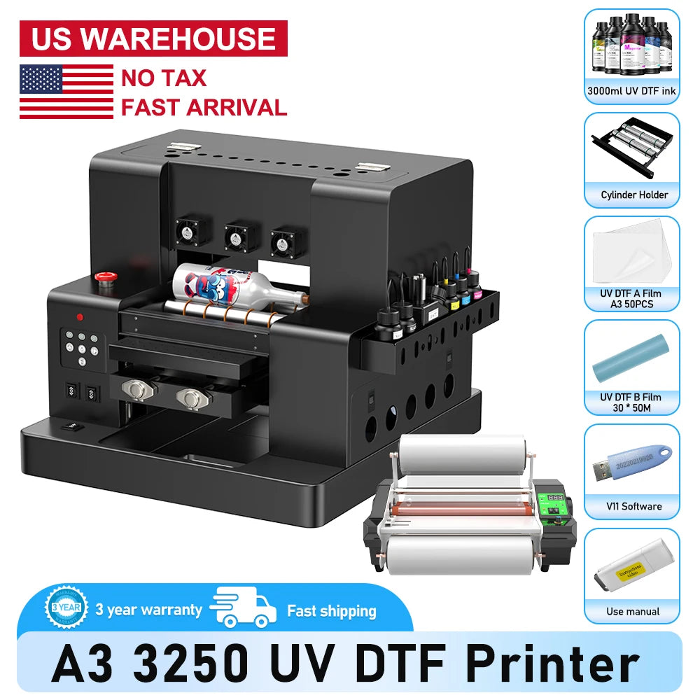 A3 UV DTF Printer XP600 A4 L805 DTF Printing Machine for T-Shirt Metal Wooden Direct Transfer Printing