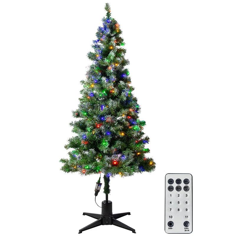 6FT/1.8M Smart Rotating Christmas Tree PVC Festive Atmosphere Christmas Tree with LED Lights  for Holiday New Year Decor