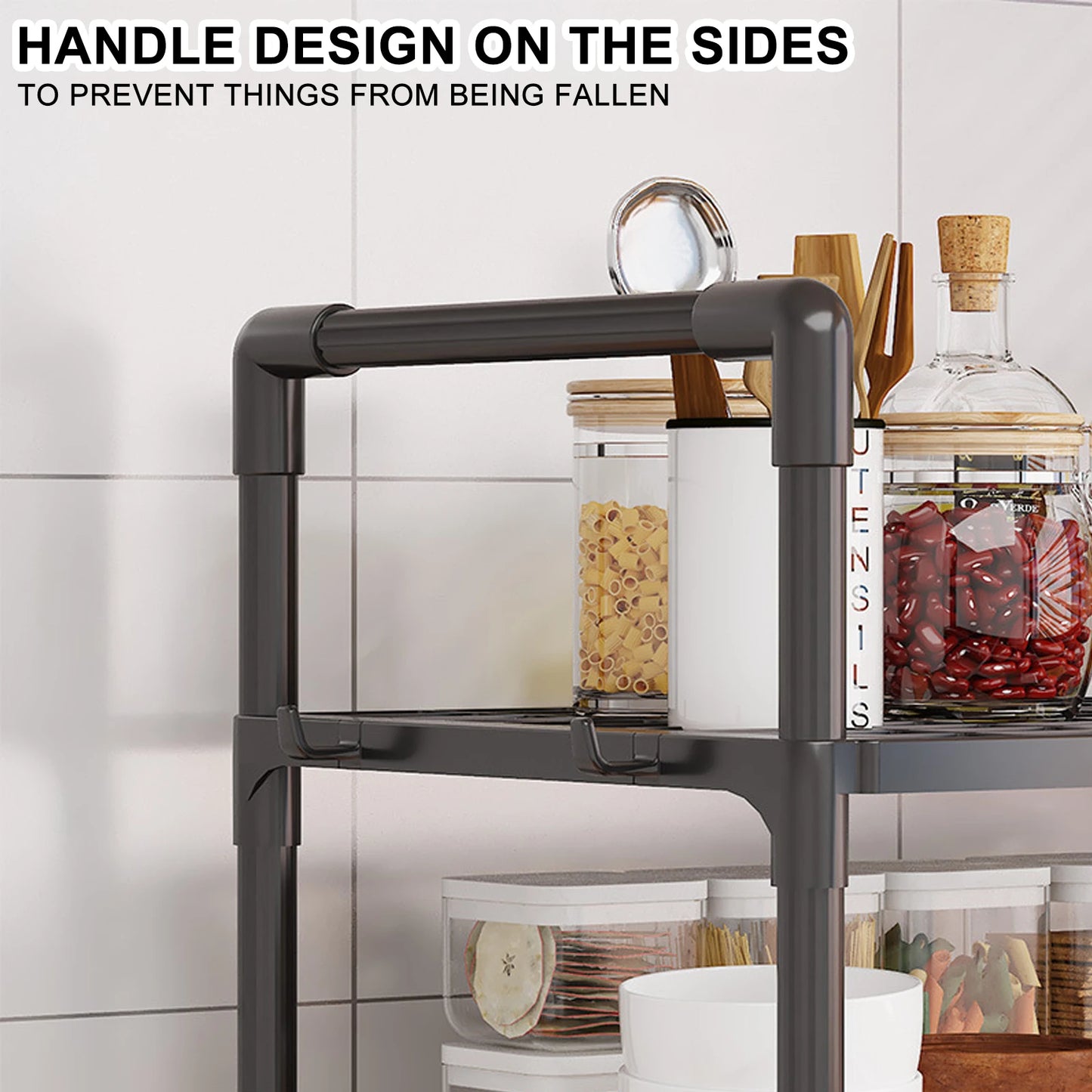 Microwave Shelf Kitchen Storage Rack Multi Layer Condiment Organizer Tidy Countertop Seasoning Oven Shelves
