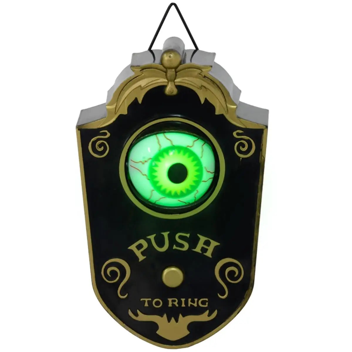 Spooky Halloween Decorations with Light Up Eyeball Doorbell for Home Parties and Events