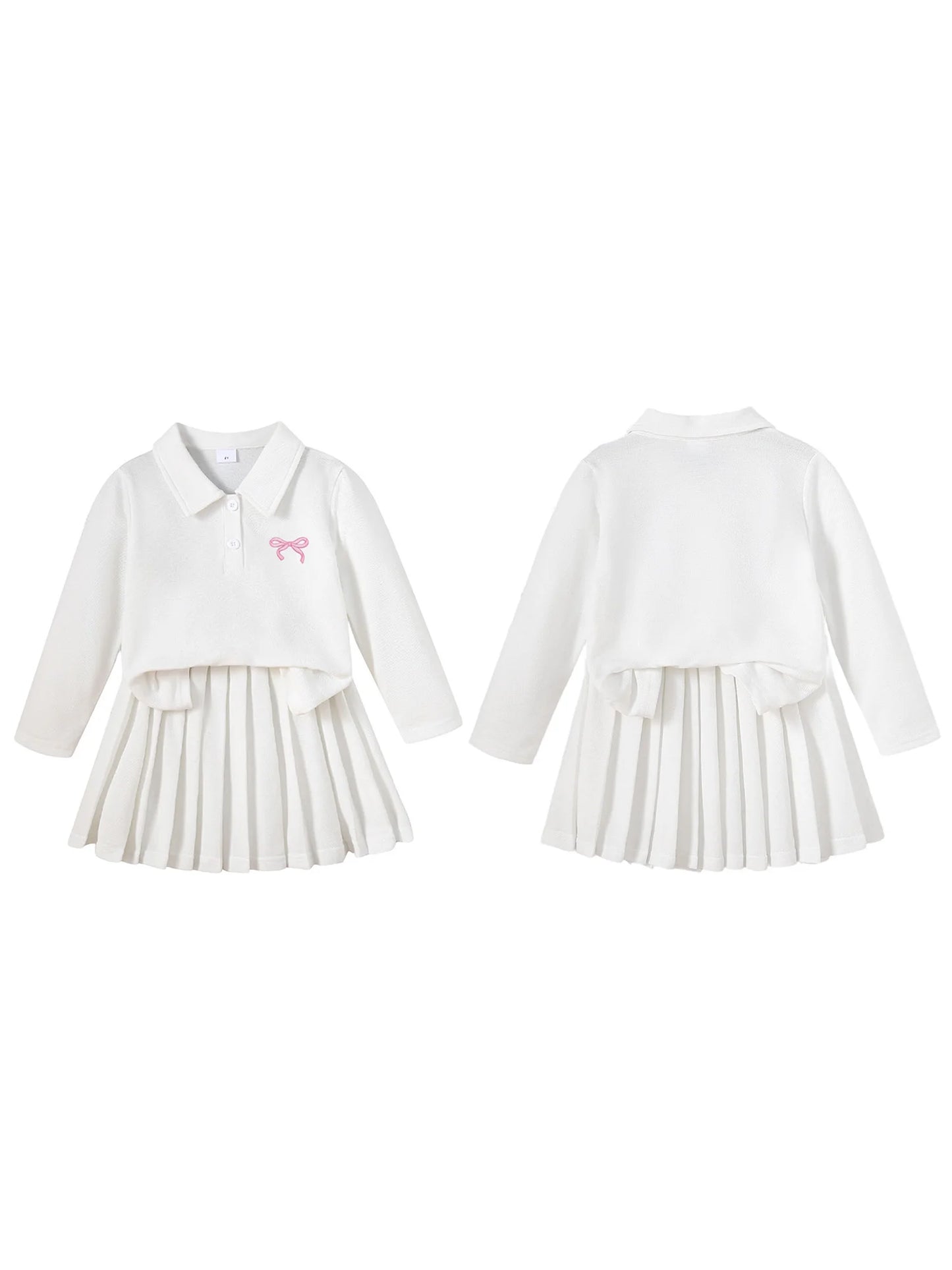 Cute Baby Girl Autumn Ensemble Floral Print Ruffle Sleeve Top with Corduroy Overall Dress 2-Piece Set