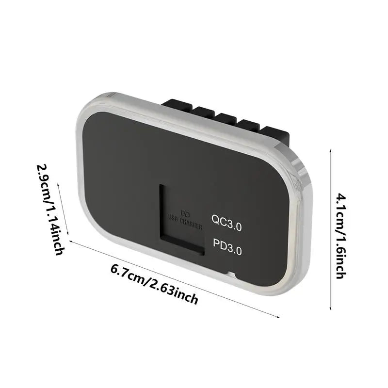 Phone Charger For Car Fast Charging Dual Ports Easy Mount USB QC3.0 Car Interior Accessory 12V