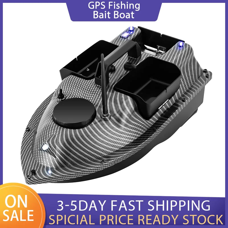 GPS Fishing Bait Boat with 500M Remote Control Auto Return Twin Motors 3 Containers for Outdoor Fishing