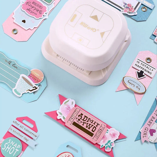 4 in 1 Tag Punch Corner Rounder Paper Cutter Label Punch for Scrapbooking Card 3 in 1 Paper Card Photo Card DIY