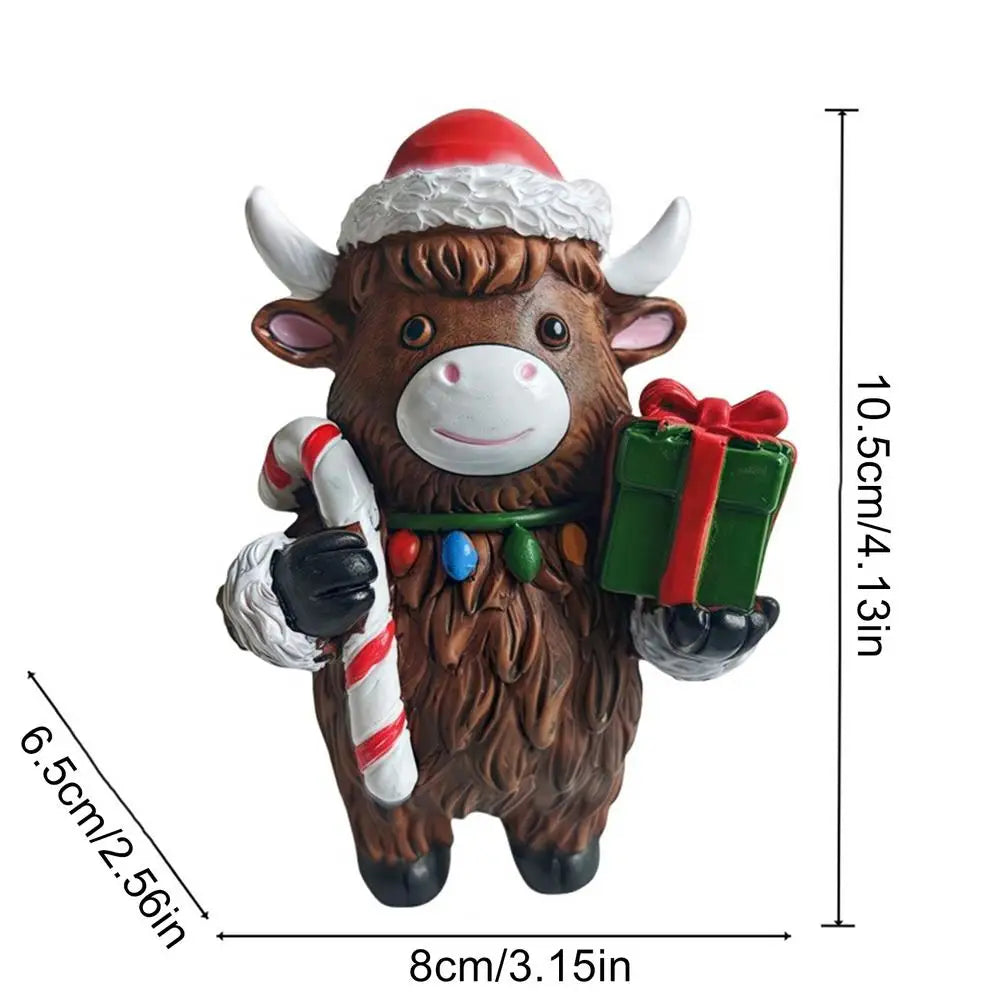 Highland Cow Figurines Highland Cow Figurines Home Decor Christmas Rustic Cute Ornament For Dorm Farmhouse Bathroom Classroom