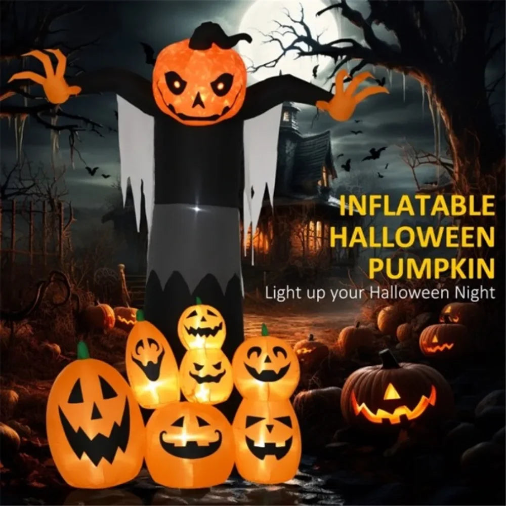 Inflatable Pumpkin Ghost in Pumpkin Patch Halloween Decoration for Festive Displays