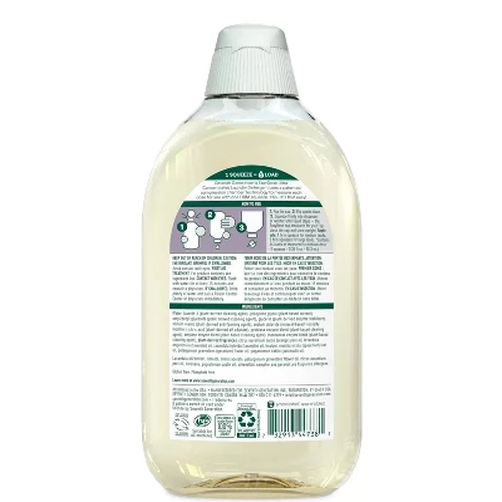 Concentrated Laundry Detergent 66 Loads Lavender Scent Essential Oils Eco-Friendly 100% Recycled Bottle Advanced Stain Fighting