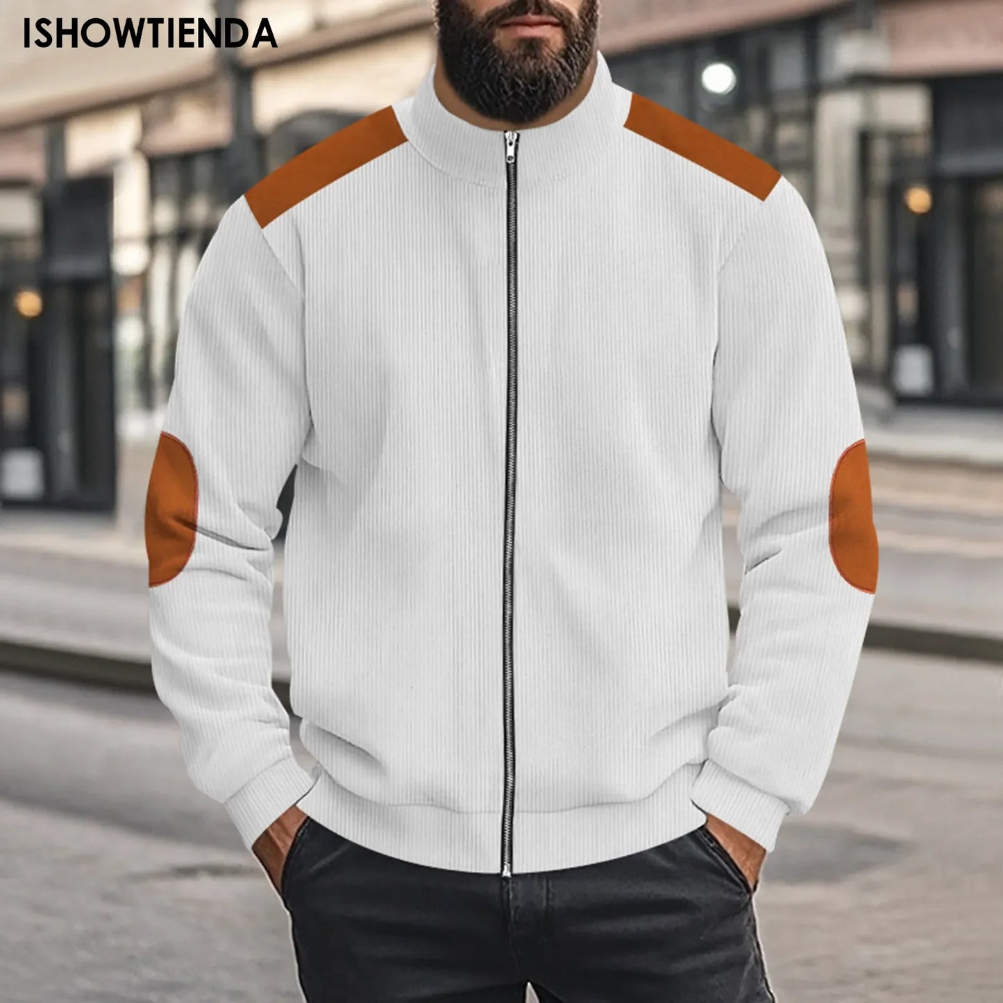 Men Zipper Jackets Standing Collar Sweatshirt Outdoor Streetwear Casual Coat Long Sleeve Coats Men's Clothing Cardigan Coat