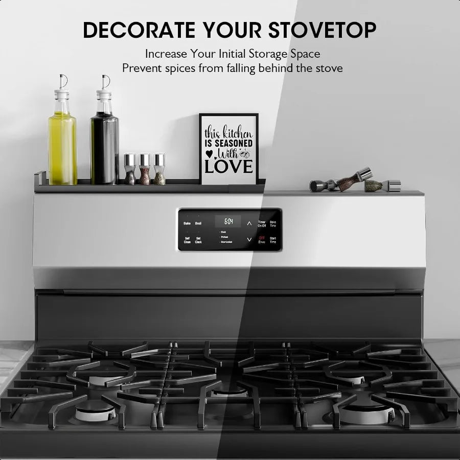 4X Strong Magnetic Shelf for Stove Top 30" Adjustable Oven Shelf Spice Rack Over the Stove Seasoning Organizer Kitchen Shelves