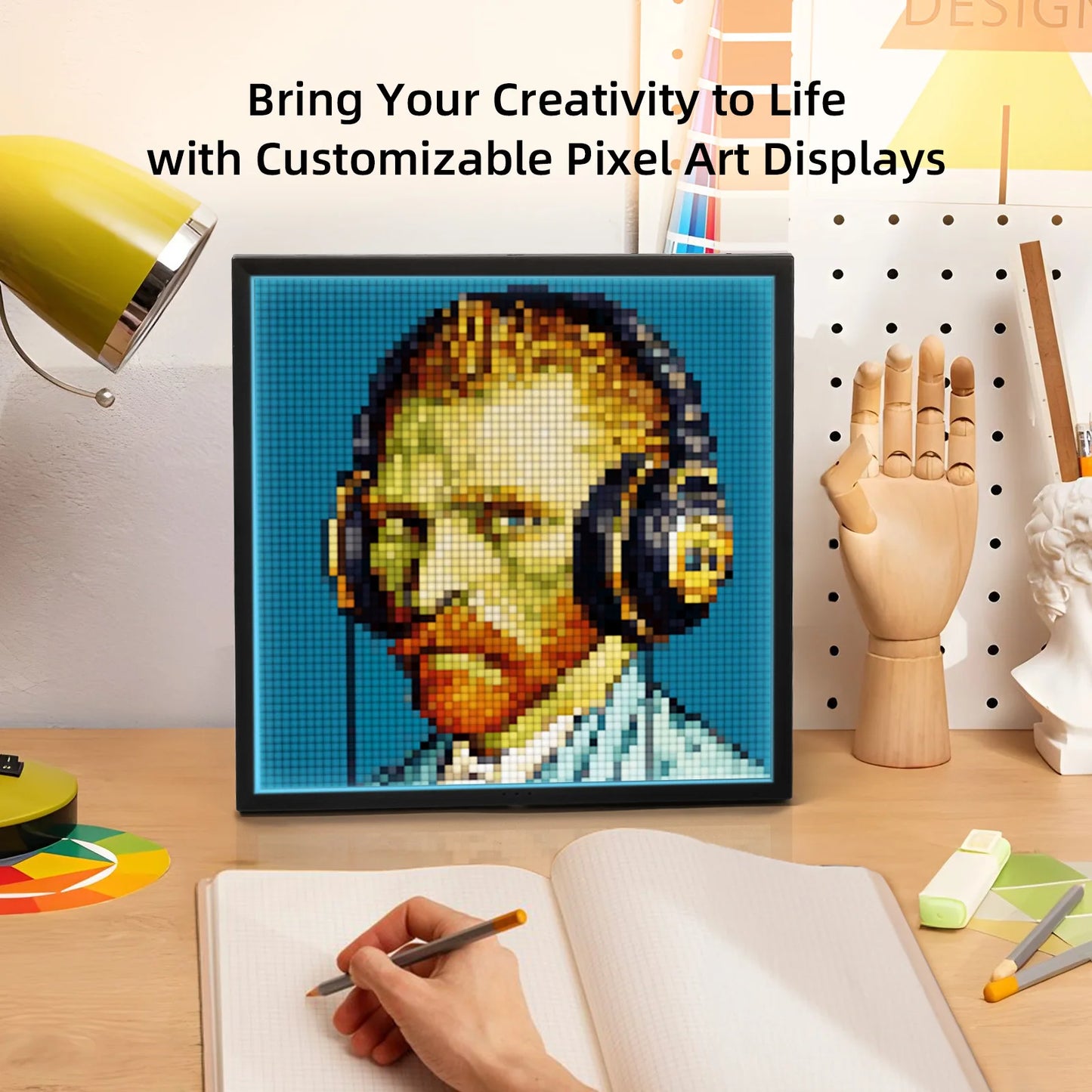 Divoom Pixoo 64 WiFi 64 X 64 LED Panel for Gaming Room Decoration Pixel Art Display WiFi Cloud Digital Frame with App Control