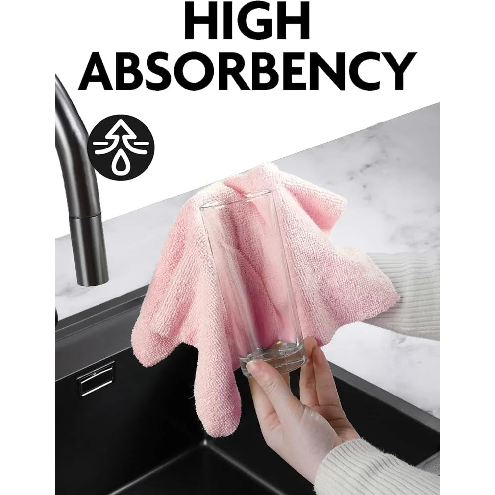 Microfiber Cleaning Cloth Roll 75 Pack Reusable Washable Tear Away Towels Ultra Absorbent Scratch Free Lint Free Dish Cleaning