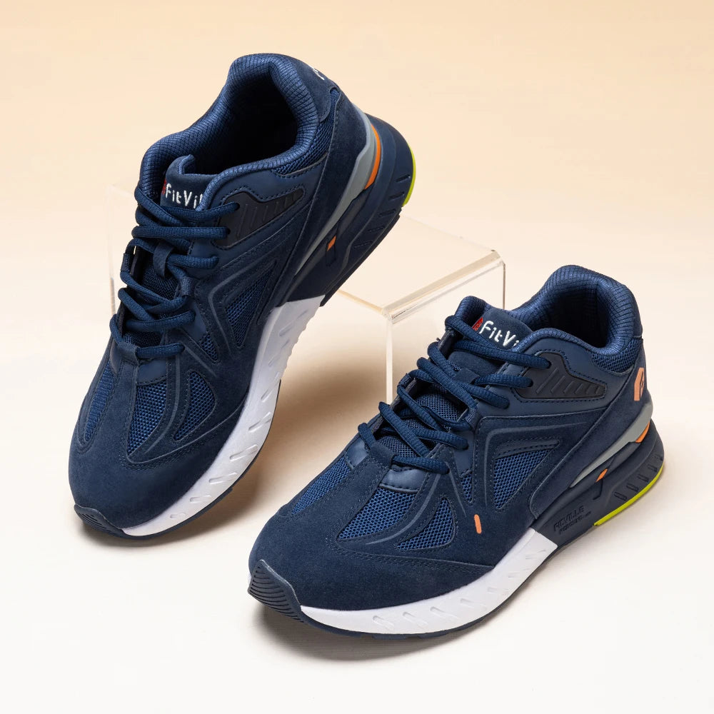 FitVille Extra Wide Men's Walking Shoes Lightweight Sneakers for Flat Feet Arch Fit Heel Pain Relief Non-Slip Sports Shoes