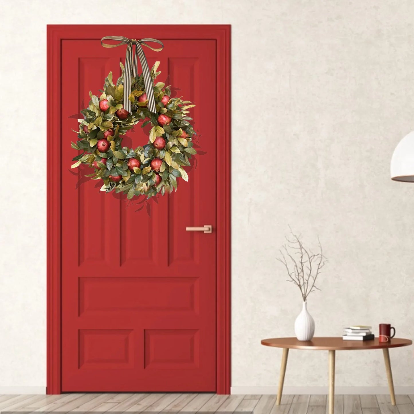 Wreaths For Front Door Simulation Green Plants Wreath Spring Front Door Wreath With Welcome Sign For Farmhouse Porch Home Wall